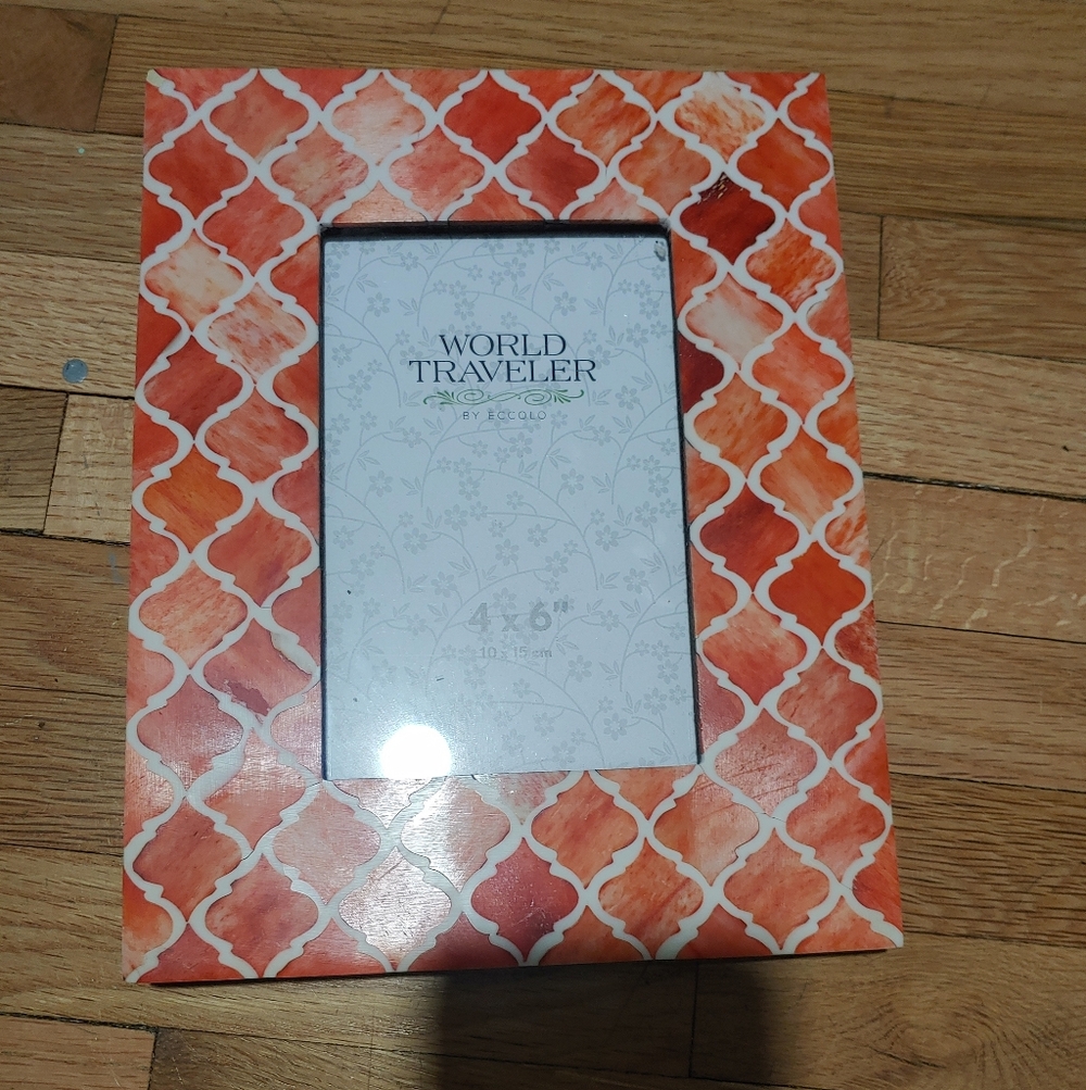 World Traveler Orange Ogee Photo Frame